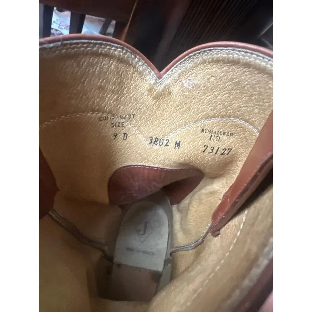 Vintage Diamond J Brown Leather Roper Boots – Made in Mexico – Size 9D